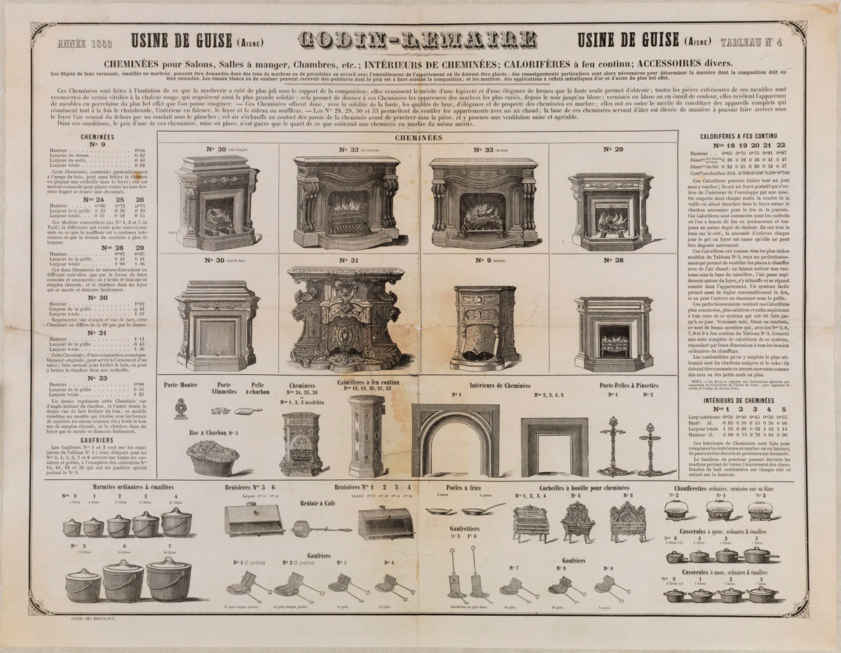 Tableau n° 4 de la production de l’usine Godin-Lemaire à Guise pour l’année 1863