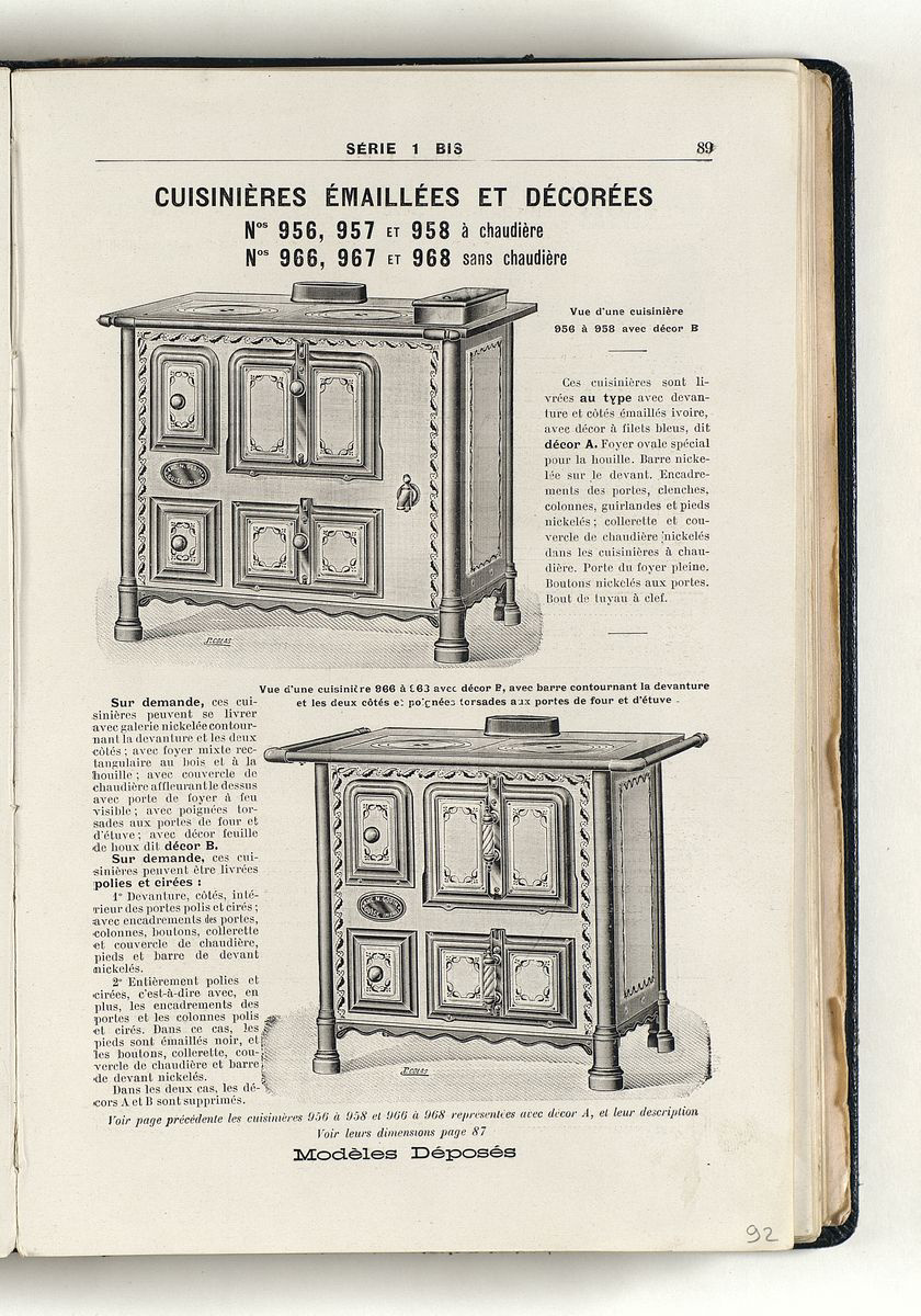 Vue d'une page de l'album de 1914 montrant l'illustration de la cuisinière ident