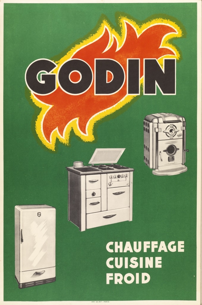 Affiche « Godin : Chauffage, Cuisine, Froid ».