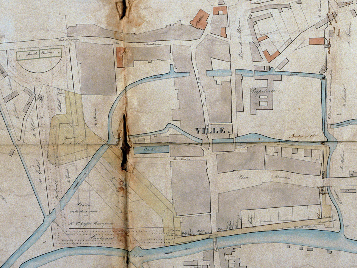 Plan de la ville de Guise, 1846 : détail.