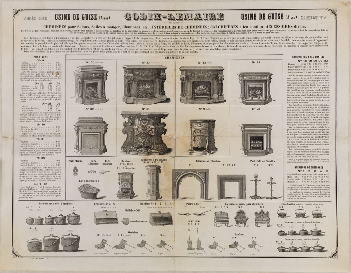 Tableau n° 4 de la production de l’usine Godin-Lemaire à Guise pour l’année 1863
