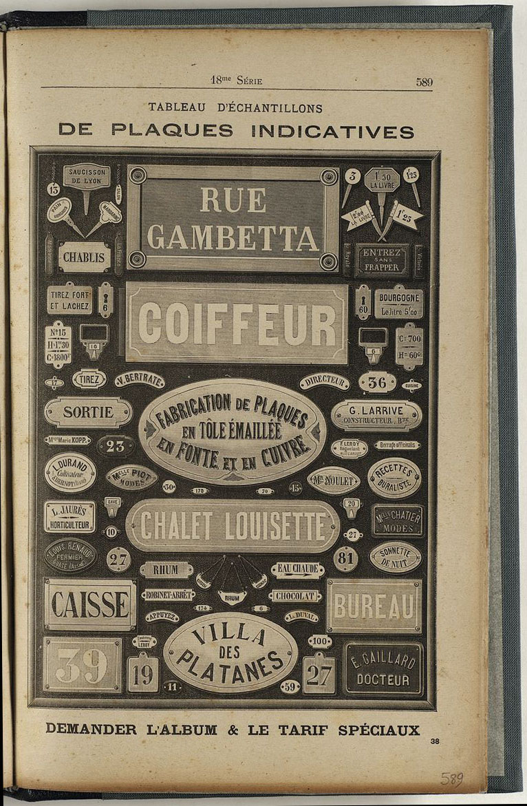 page du catalogue de 1898